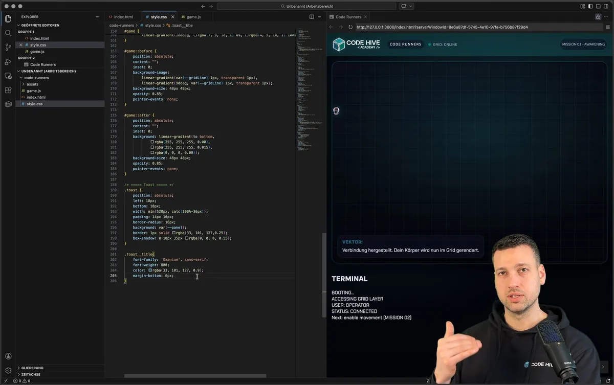 Original-Screenshot aus dem Kurs: Editor und Cyberpunk-Game